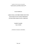 Summary of Geological PhD Thesis: Agricultural and forest production with sustainable use of natural resources of Thai ethnic group in Son La Province