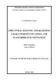 Summary of the Doctoral Thesis of Language: Structural semantic and reasoning characteristics of animal and plant riddles in Vietnamese