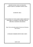 Summary of Dissertation in Education: Development of Vietnamese word competency for Korean learners in the direction of applying cognitive linguistics