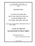 Luận án Tiến sĩ Kinh tế phát triển: Các nhân tố tác động đến đầu tư trực tiếp nước ngoài vào các doanh nghiệp ngành Bưu chính – Viễn thông Việt Nam