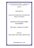 Summary of Doctoral thesis in Economics: Financial integration and monetary policy in Vietnam