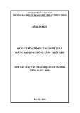 Tóm tắt luận văn Thạc sĩ Quản lý văn hóa: Quản lý hoạt động văn nghệ quần chúng tại Binh chủng Tăng thiết giáp