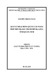 Tóm tắt luận văn Thạc sĩ Quản lý văn hóa: Quản lý hoạt động quảng cáo ngoài trời trên địa bàn thành phố Hạ Long, tỉnh Quảng Ninh