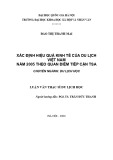 Luận văn Thạc sĩ Du lịch học: Xác định hiệu quả kinh tế của du lịch Việt Nam năm 2005 theo quan điểm tiếp cận TSA