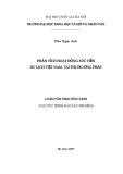 Luận văn Thạc sĩ Du lịch: Phân tích hoạt động xúc tiến du lịch Việt Nam tại thị trường Pháp