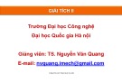 Bài giảng Giải tích 2: Chương 1 - TS. Nguyễn Văn Quang