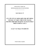 Luận văn Thạc sĩ Kinh tế: Các yếu tố tác động đến đầu tư trực tiếp nước ngoài - Trường hợp một số quốc gia đang phát triển ở Đông Nam Á