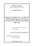 Luận văn Thạc sĩ Kinh tế: Đánh giá tác động của các nhân tố ảnh hưởng đến khả năng sinh lợi của Ngân hàng thương mại cổ phần Việt Nam