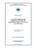 Luận văn Thạc sĩ Kinh tế: Giải pháp điều hành chính sách tiền tệ thông qua công cụ lãi suất tại Việt Nam