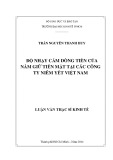 Luận văn Thạc sĩ Kinh tế: Độ nhạy cảm dòng tiền của nắm giữ tiền mặt tại các công ty niêm yết Việt Nam