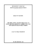 Luận văn Thạc sĩ Kinh tế: Chi tiêu công, nguồn nhân lực và tăng trưởng kinh tế - Nghiên cứu các nền kinh tế đang phát triển