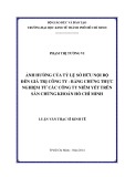 Luận văn Thạc sĩ Kinh tế: Ảnh hưởng của tỷ lệ sở hữu nội bộ đến giá trị công ty - Bằng chứng thực nghiệm từ các công ty niêm yết trên Sàn chứng khoán Hồ Chí Minh