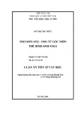 Luận án Tiến sĩ Văn học: Thơ mới (1932 - 1945) từ góc nhìn phê bình sinh thái