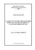 Luận văn Thạc sĩ Kinh tế: Các nhân tố tác động đến quyết định phòng ngừa rủi ro tài chính của các doanh nghiệp Việt Nam