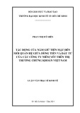 Luận văn thạc sĩ Kinh tế: Tác động của nắm giữ tiền mặt đến mối quan hệ giữa dòng tiền và đầu tư của các công ty niêm yết trên thị trường chứng khoán Việt Nam