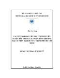 Luận văn Thạc sĩ Kinh tế: Các yếu tố động viên đối với nhân viên tuyến đầu trong các ngân hàng thương mại cổ phần tại khu vực thành phố Hồ Chí Minh