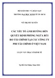 Luận văn Thạc sĩ Kinh tế: Các yếu tố ảnh hưởng đến quyết định phòng ngừa rủi ro tài chính tại các công ty phi tài chính ở Việt Nam