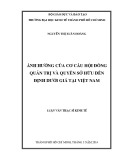 Luận văn Thạc sĩ Kinh tế: Ảnh hưởng của cơ cấu hội đồng quản trị và quyền sở hữu đến định dưới giá tại Việt Nam