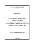 Luận án Tiến sĩ Y tế công cộng: Nghiên cứu điều kiện lao động, tình trạng sức khỏe và hiệu quả biện pháp huấn luyện an toàn-vệ sinh lao động cho công nhân may công nghiệp tại Hưng Yên