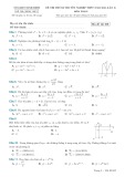 Đề thi thử tốt nghiệp THPT năm 2021 môn Toán có đáp án - Sở GD&ĐT Ninh Bình (Lần 2)
