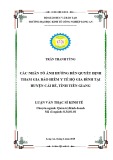 Luận văn Thạc sĩ Kinh tế: Các nhân tố ảnh hưởng đến quyết định tham gia bảo hiểm y tế hộ gia đình tại Huyện Cái Bè - Tỉnh Tiền Giang