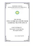 Luận văn Thạc sĩ Kinh tế: Nâng cao hiệu quả chi tiêu nội bộ tại Kho bạc Nhà nước Long An