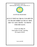 Luận văn Thạc sĩ Kinh tế: Quản lý thuế giá trị gia tăng đối với các doanh nghiệp tại Chi cục Thuế khu vực Châu Thành-Tân Phước, tỉnh Tiền Giang