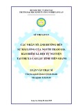 Luận văn Thạc sĩ Kinh tế: Các nhân tố ảnh hưởng đến sự hài lòng của người tham gia bảo hiểm xã hội tự nguyện tại thị xã Cai Lậy tỉnh Tiền Giang