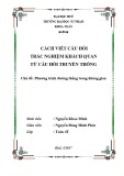 Cách viết câu hỏi trắc nghiệm khách quan từ câu hỏi truyền thống - Chủ đề: Phương trình đường thẳng trong không gian