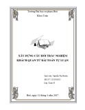 Xây dựng câu hỏi trắc nghiệm khách quan từ bài toán tự luận - Chủ đề: Thể tích khối đa diện (Nguyễn Thị Duyên)