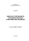 Luận án Tiến sĩ Y học: Nghiên cứu tỷ lệ tiền tăng huyết áp và ảnh hưởng lên cơ quan đích ở người trưởng thành tỉnh Quảng Nam