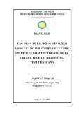 Luận văn Thạc sĩ Kinh tế: Các nhân tố tác động đến sự hài lòng của doanh nghiệp vừa và nhỏ với dịch vụ khai thuế qua mạng - Chi cục Thuế thị xã Gò Công, tỉnh Tiền Giang