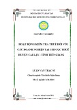 Luận văn Thạc sĩ Kinh tế: Hoạt động kiểm tra thuế đối với các Doanh nghiệp tại Chi cục Thuế huyện Cai Lậy - tỉnh Tiền Giang