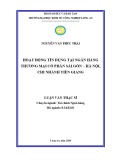 Luận văn Thạc sĩ Kinh tế: Hoạt động tín dụng tại Ngân hàng Thƣơng mại Cổ phần Sài Gòn - Hà Nội, Chi nhánh Tiền Giang