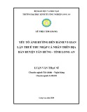 Luận văn Thạc sĩ Kinh tế: Yếu tố ảnh hưởng đến hành vi gian lận thuế thu nhập cá nhân trên địa bàn huyện Tân Hưng - tỉnh Long An