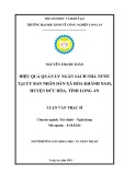 Luận văn Thạc sĩ Kinh tế: Hiệu quả quản lý ngân sách nhà nước tại Uỷ Ban Nhân dân Xã Hòa Khánh Nam, Huyện Đức Hòa, Tỉnh Long An