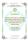 Luận văn Thạc sĩ Kinh tế: Đánh giá sự hài lòng của người tham gia Bảo hiểm y tế đối với chất lượng dịch vụ y tế khám chữa bệnh tại Bệnh viện Đa khoa Trung tâm tỉnh Tiền Giang