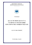 Luận văn Thạc sĩ Kinh tế: Quá tự tin trong quản lý và vấn đề đầu tư doanh nghiệp bằng chứng thực nghiệm ở Việt Nam