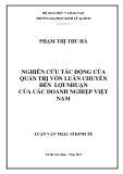 Luận văn Thạc sĩ Kinh tế: Nghiên cứu tác động của quản trị vốn luân chuyển đến lợi nhuận của các doanh nghiệp Việt Nam