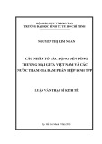 Luận văn Thạc sĩ Kinh tế: Các nhân tố tác động đến dòng thương mại giữa Việt Nam và các nước tham gia đàm phán Hiệp định TPP