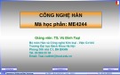 Bài giảng Công nghệ Hàn - TS. Vũ Đình Toại