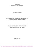 Luận văn Thạc sĩ Nông nghiệp: Khảo nghiệm một số giống lúa chất lượng cao tại huyện Lệ Thủy, tỉnh Quảng Bình