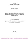 Luận văn Thạc sĩ Quản lý tài nguyên và môi trường: Đánh giá tình hình giải quyết khiếu nại, tố cáo và tranh chấp đất đai tại huyện Phú Hòa, tỉnh Phú Yên giai đoạn 2014-2017