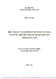 Luận văn Thạc sĩ Nông nghiệp: Thực trạng và giải pháp sử dụng đất lúa dựa vào nước trời trên địa bàn huyện Quế Sơn, tỉnh Quảng Nam