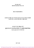 Luận văn Thạc sĩ Quản lý tài nguyên và môi trường: Đánh giá hiệu quả sử dụng đất sản xuất nông nghiệp tại huyện A Lưới, tỉnh Thừa Thiên Huế