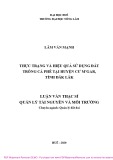 Luận văn Thạc sĩ Quản lý tài nguyên và môi trường: Thực trạng và hiệu quả sử dụng đất trồng cà phê tại huyện Cư M’gar, tỉnh Đắk Lắk