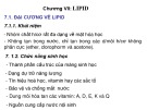 Bài giảng Hóa sinh đại cương - Chương 7: Lipid và chuyển hóa lipid