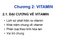 Bài giảng Hóa sinh đại cương - Chương 2: Đại cương về Vitamin