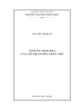 Luận văn Thạc sĩ Toán học: Tính ổn định hóa của lớp hệ dương phân thứ