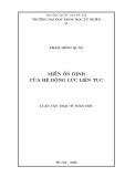 Luận văn Thạc sĩ Toán học: Miền ổn định của hệ động lực liên tục